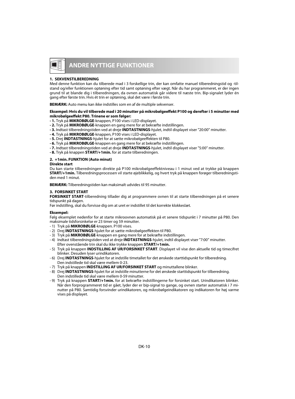 Andre nyttige funktioner | Sharp R-28STW Four à micro-ondes solo User Manual | Page 124 / 180