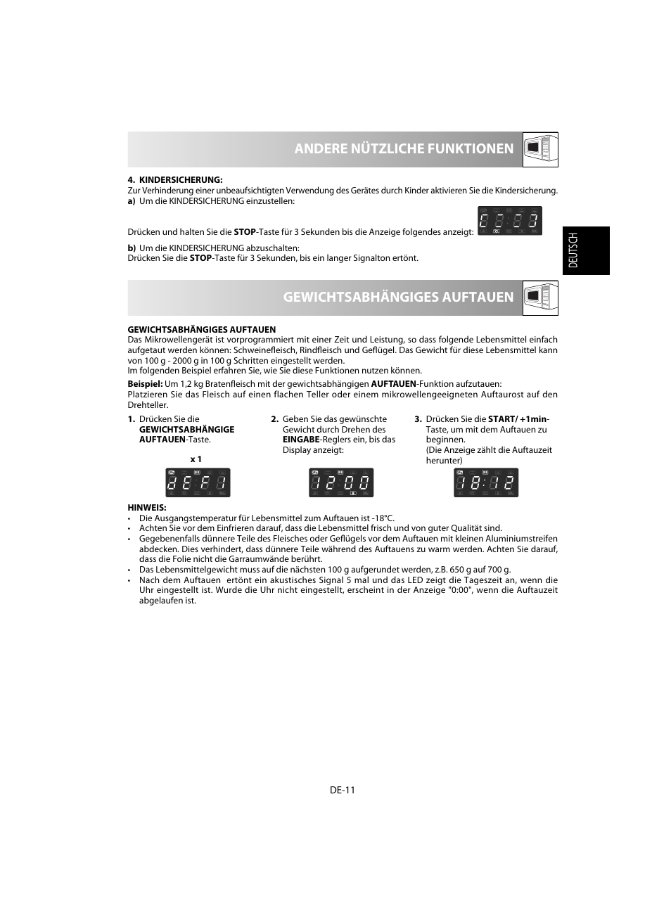 Sharp R-28STW Four à micro-ondes solo User Manual | Page 13 / 180