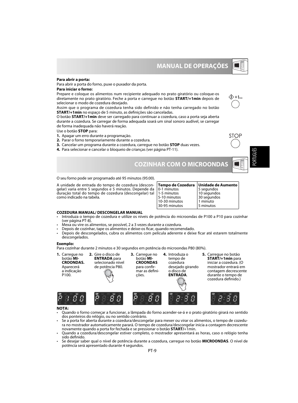 Cozinhar com o microondas manual de operações | Sharp R-28STW Four à micro-ondes solo User Manual | Page 43 / 180