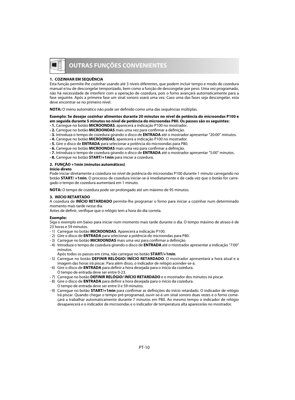 Outras funções convenientes | Sharp R-28STW Four à micro-ondes solo User Manual | Page 44 / 180