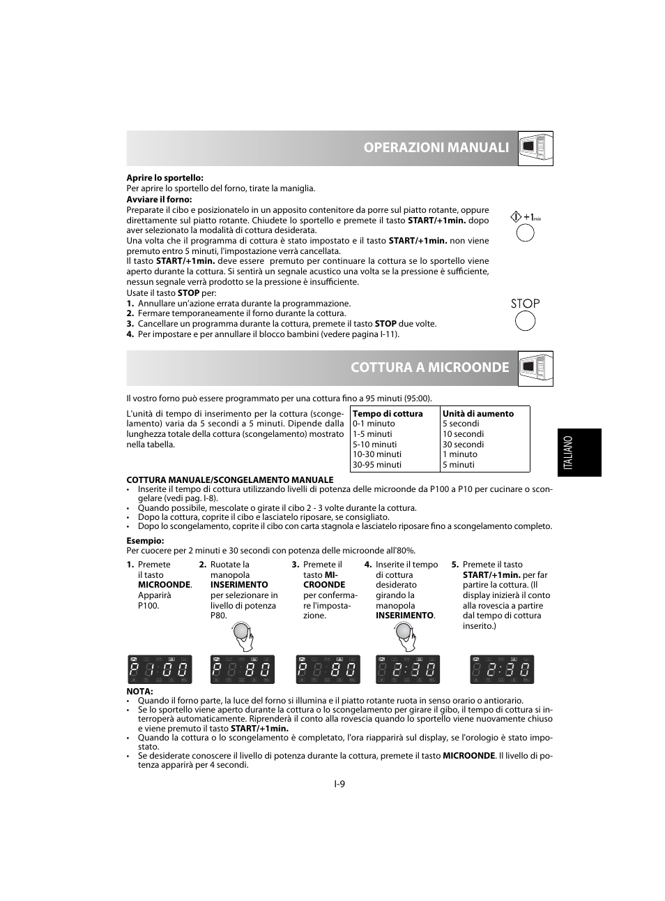Cottura a microonde operazioni manuali | Sharp R-28STW Four à micro-ondes solo User Manual | Page 75 / 180