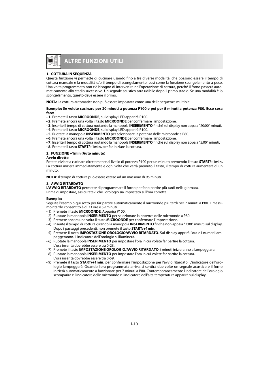 Altre funzioni utili | Sharp R-28STW Four à micro-ondes solo User Manual | Page 76 / 180