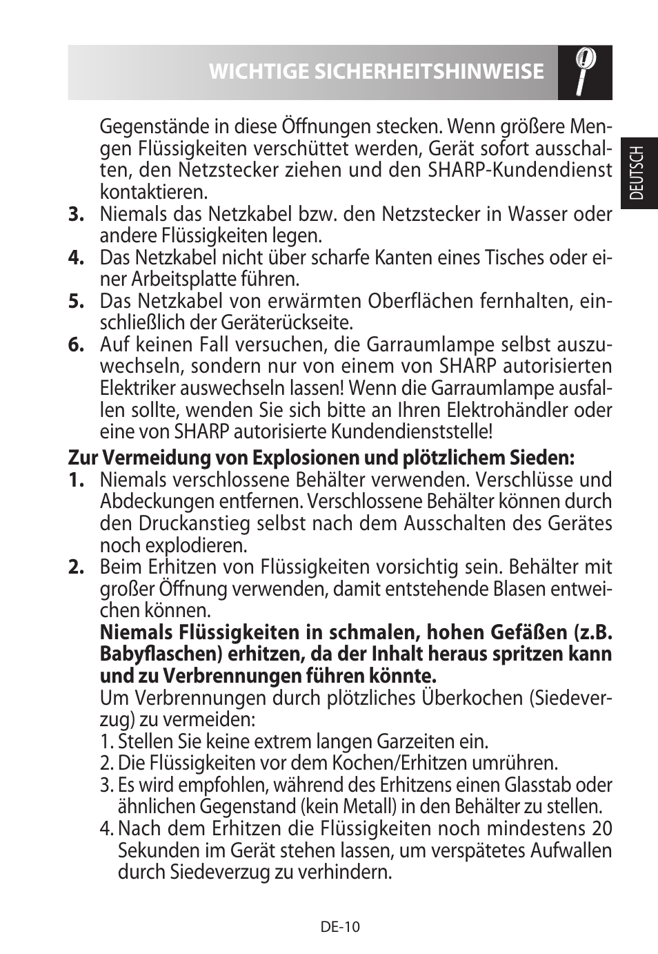 Sharp R-222STWE Four à micro-ondes solo User Manual | Page 13 / 246
