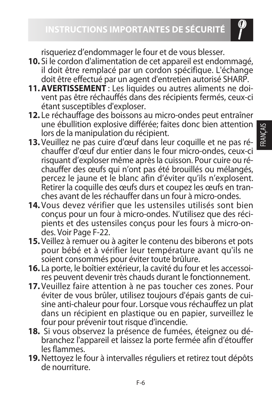 Sharp R-222STWE Four à micro-ondes solo User Manual | Page 57 / 246