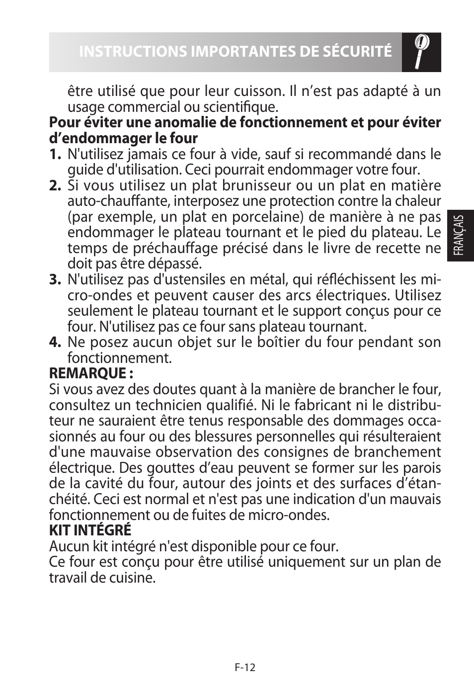 Sharp R-222STWE Four à micro-ondes solo User Manual | Page 63 / 246