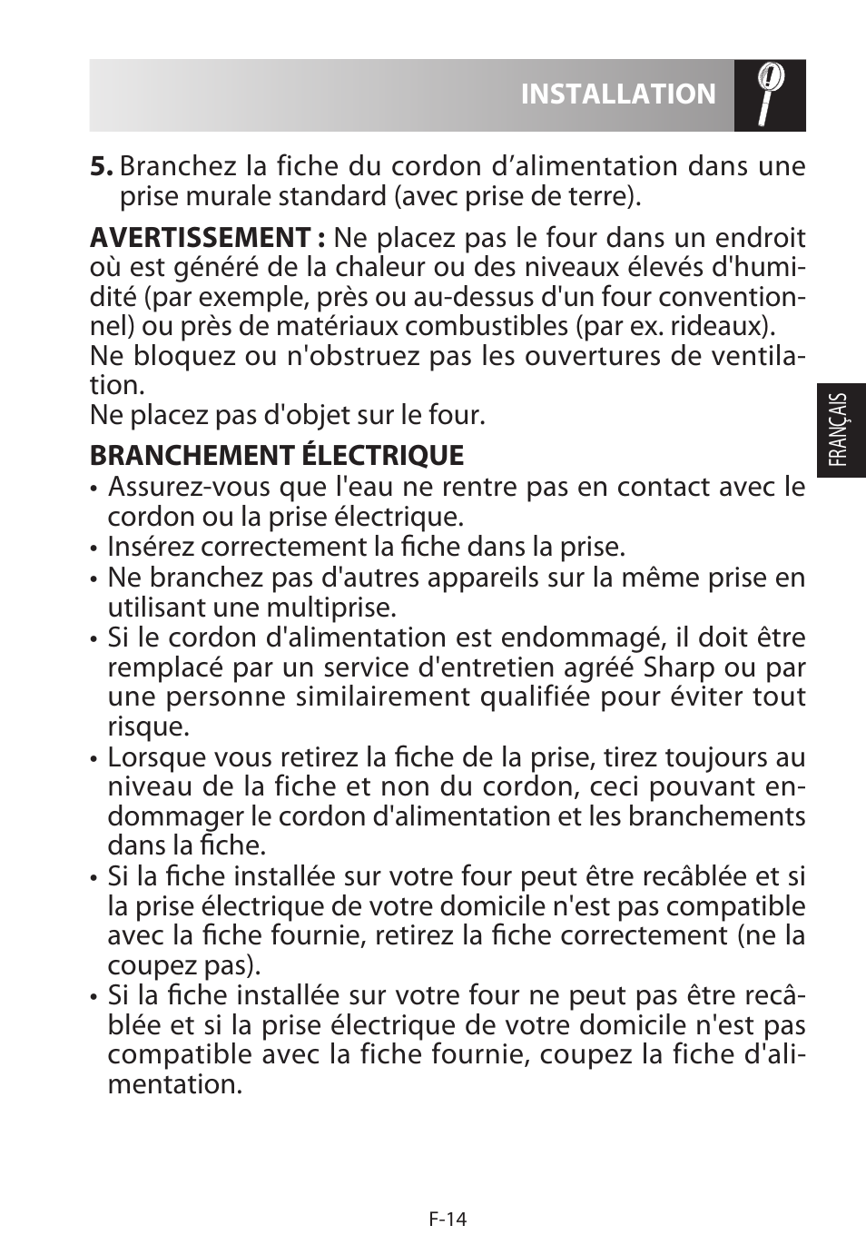 Sharp R-222STWE Four à micro-ondes solo User Manual | Page 65 / 246