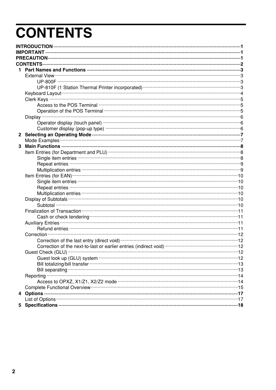 Sharp UP-810F User Manual | Page 4 / 80
