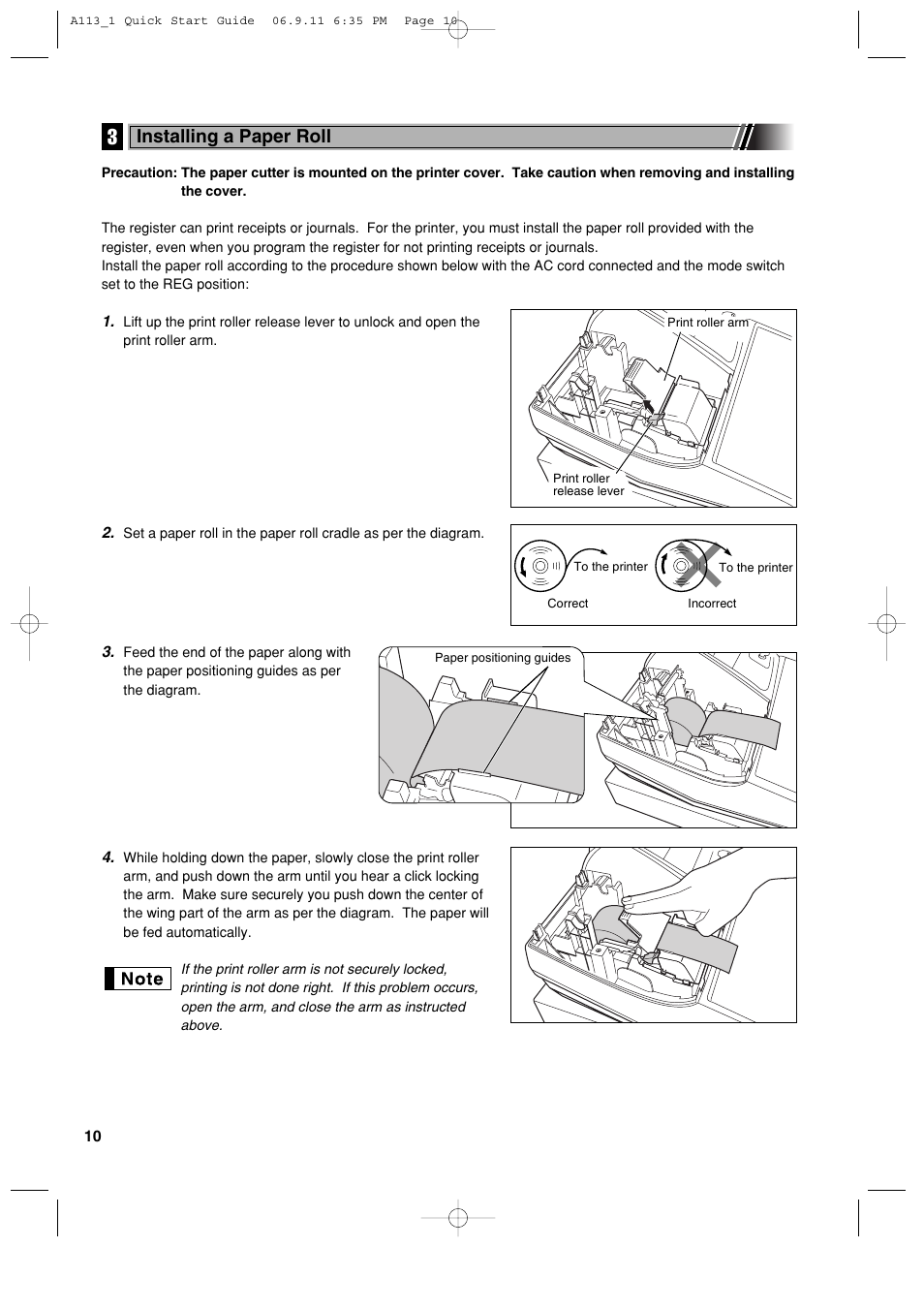 Installing a paper roll | Sharp XE-A113 User Manual | Page 12 / 404