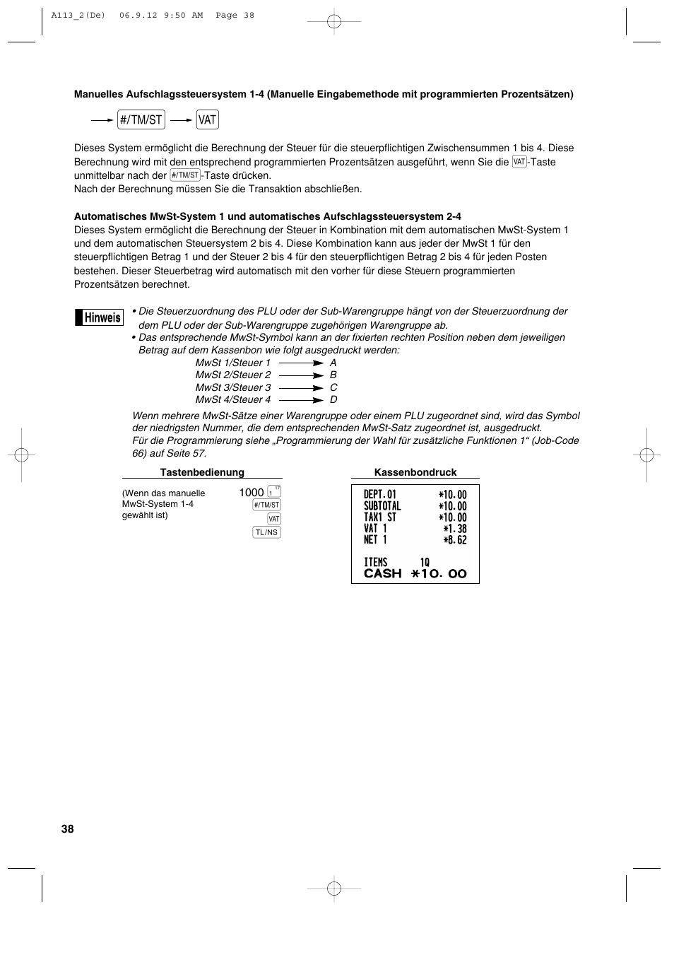 S t a | Sharp XE-A113 User Manual | Page 120 / 404