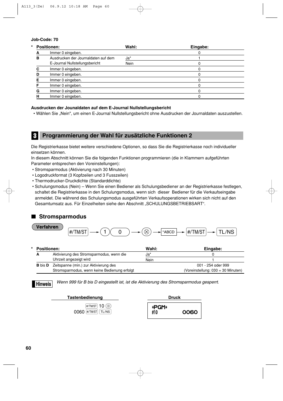 Stromsparmodus | Sharp XE-A113 User Manual | Page 142 / 404