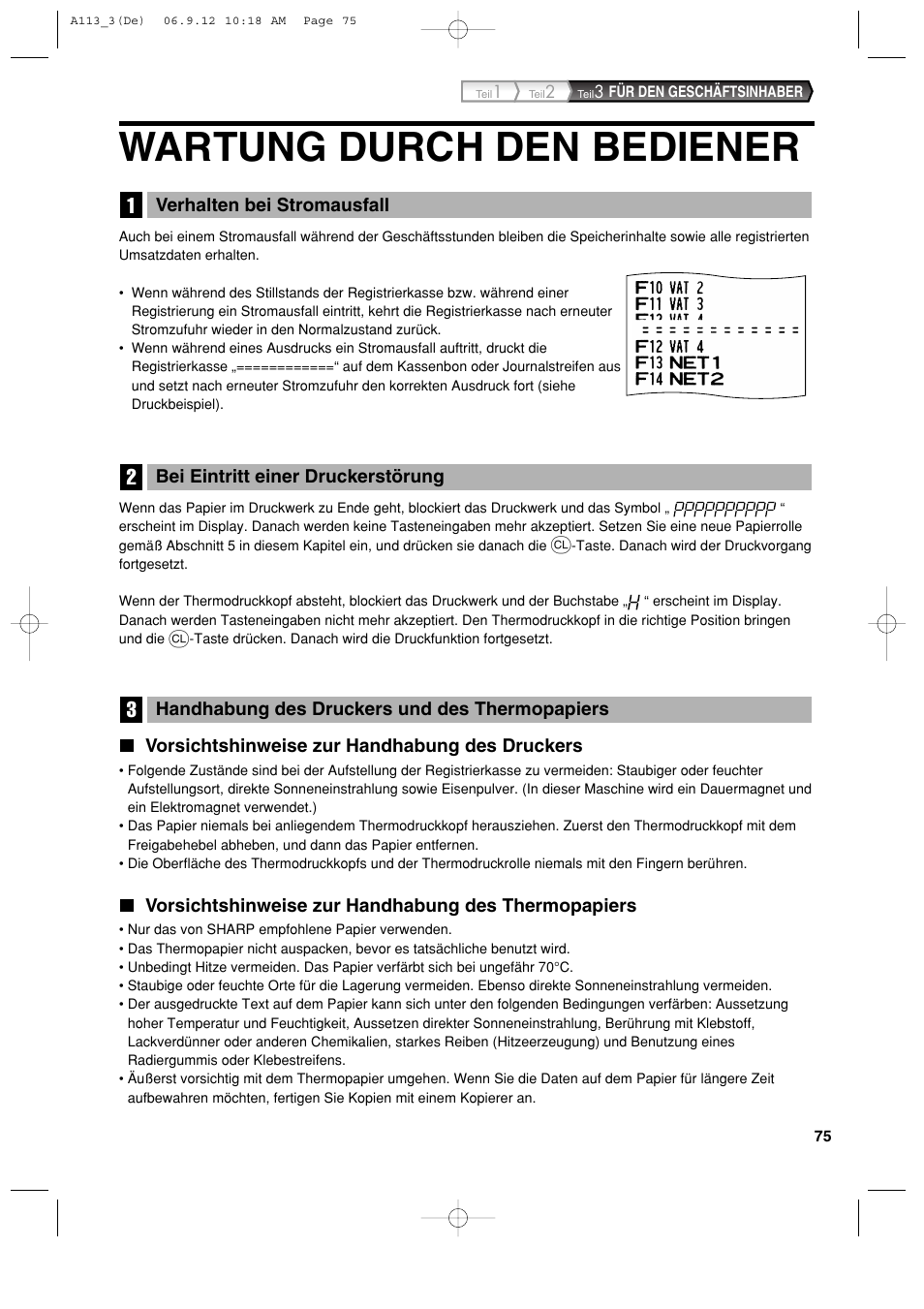 Wartung durch den bediener, 3l l | Sharp XE-A113 User Manual | Page 157 / 404