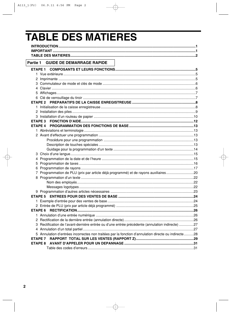 Table des matieres | Sharp XE-A113 User Manual | Page 164 / 404