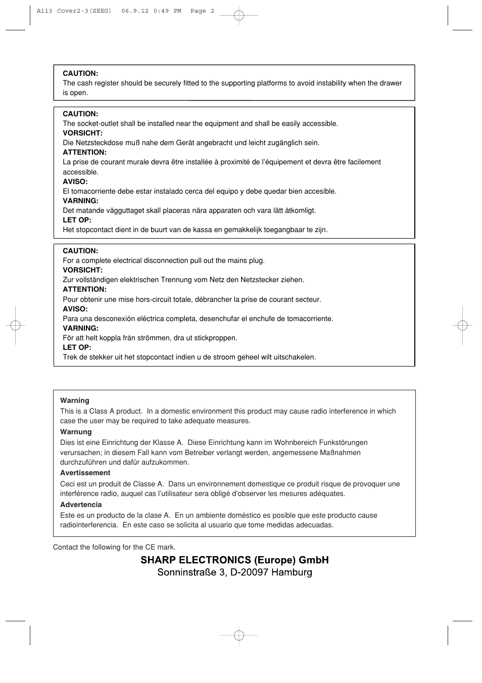 Sharp XE-A113 User Manual | Page 2 / 404