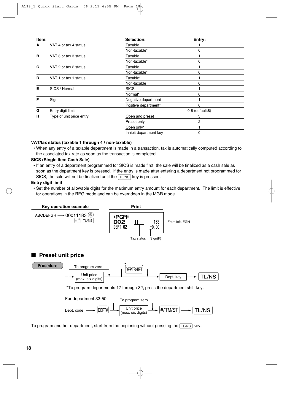 Preset unit price | Sharp XE-A113 User Manual | Page 20 / 404