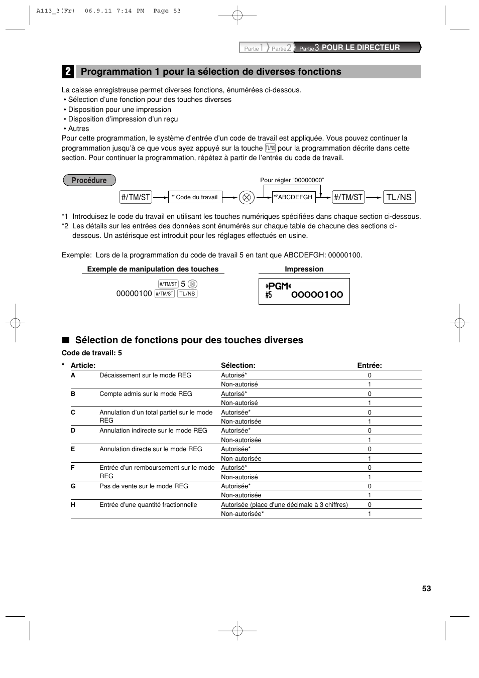 S@ a s, Sélection de fonctions pour des touches diverses | Sharp XE-A113 User Manual | Page 215 / 404