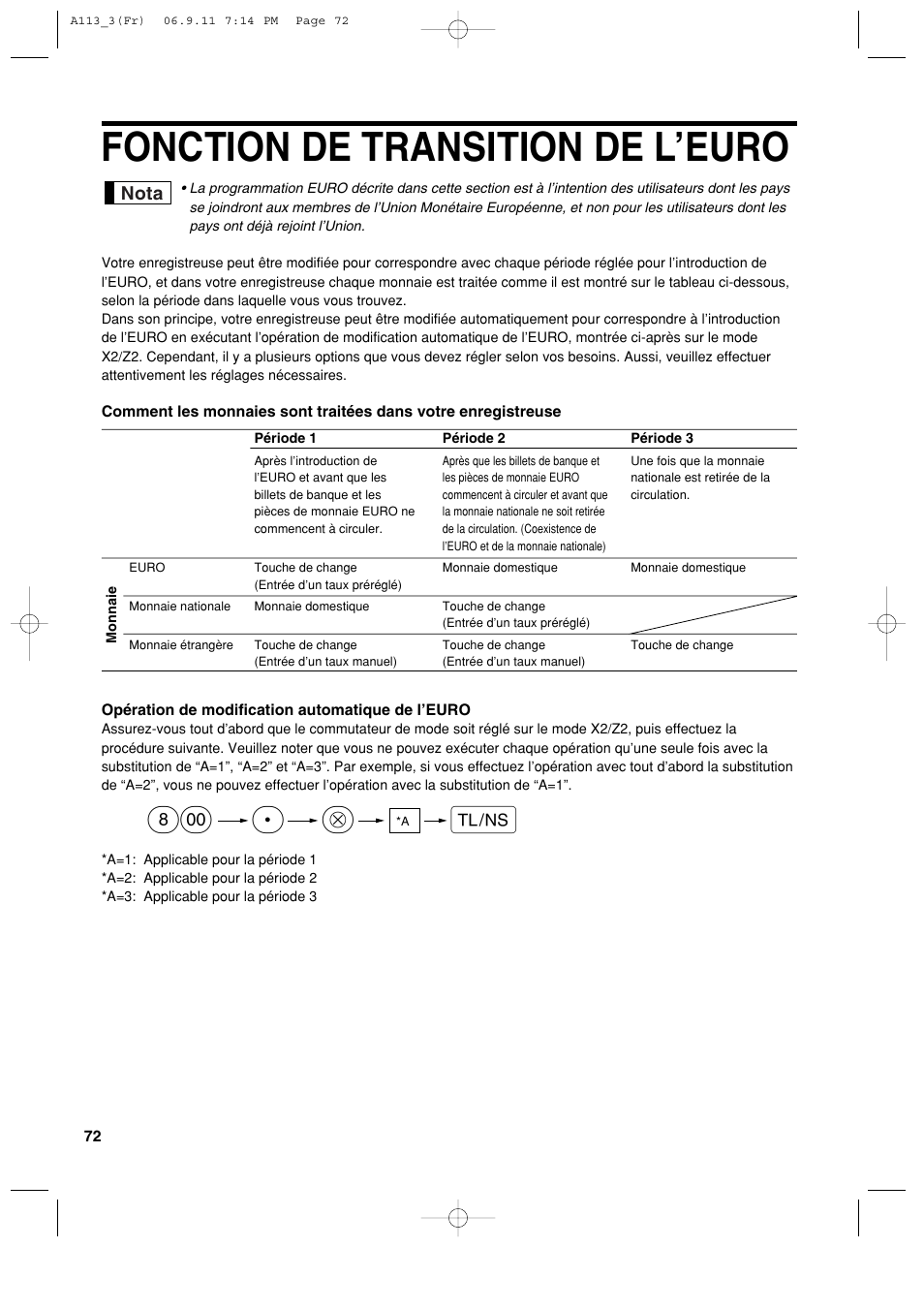 Fonction de transition de l’euro | Sharp XE-A113 User Manual | Page 234 / 404