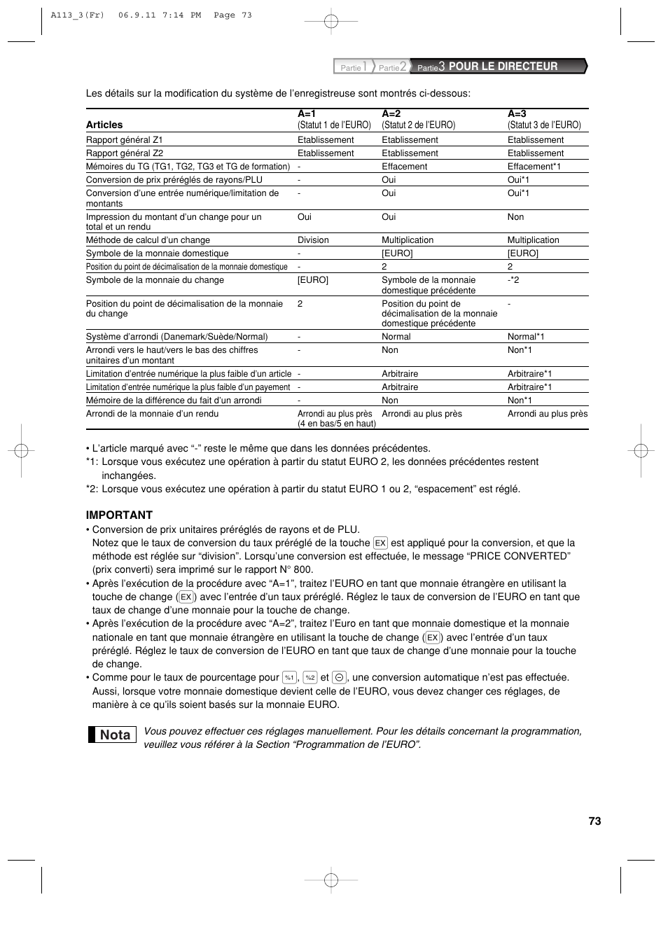 Nota | Sharp XE-A113 User Manual | Page 235 / 404