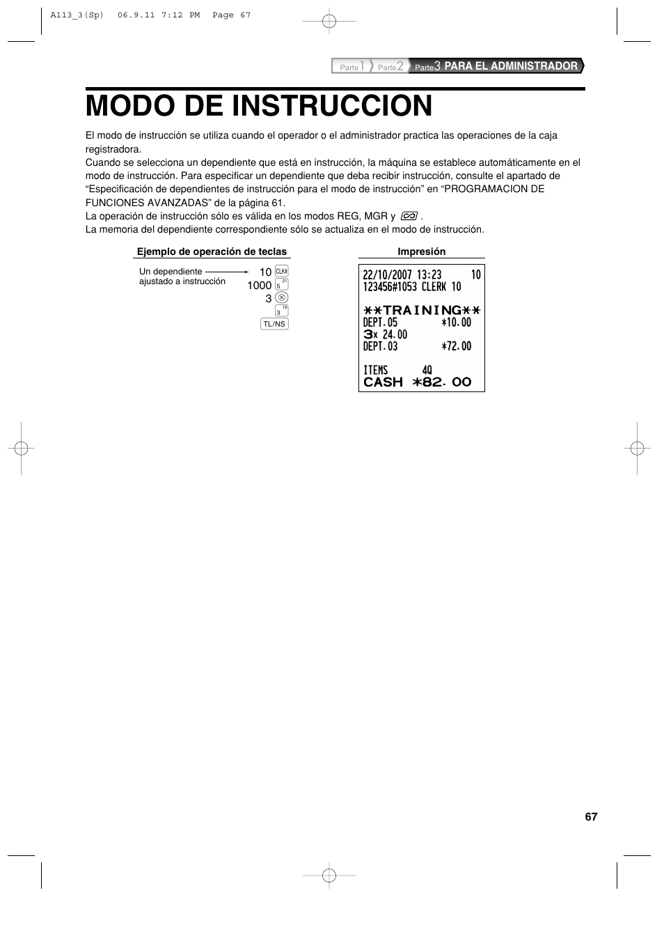 Modo de instruccion | Sharp XE-A113 User Manual | Page 309 / 404