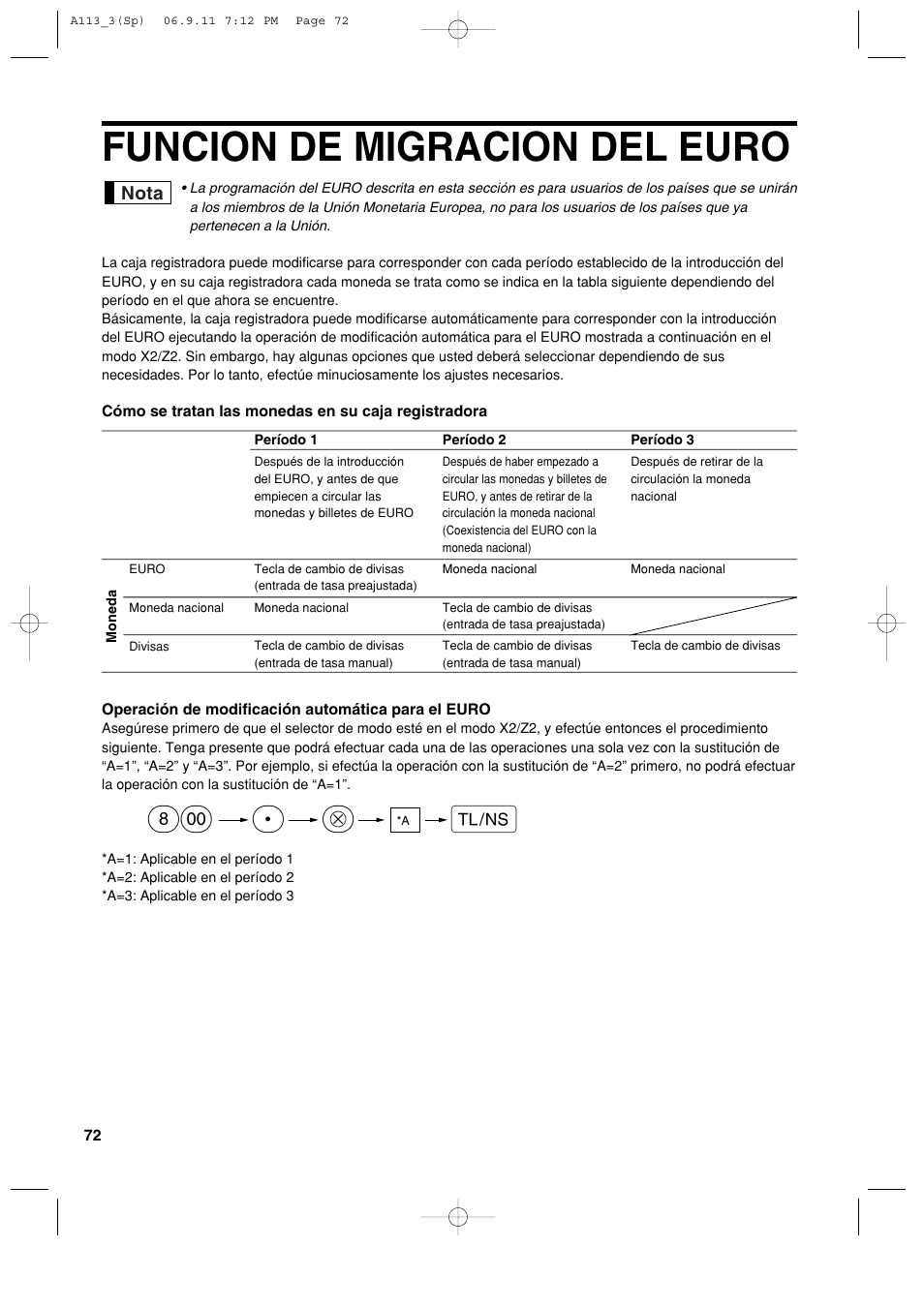 Funcion de migracion del euro | Sharp XE-A113 User Manual | Page 314 / 404