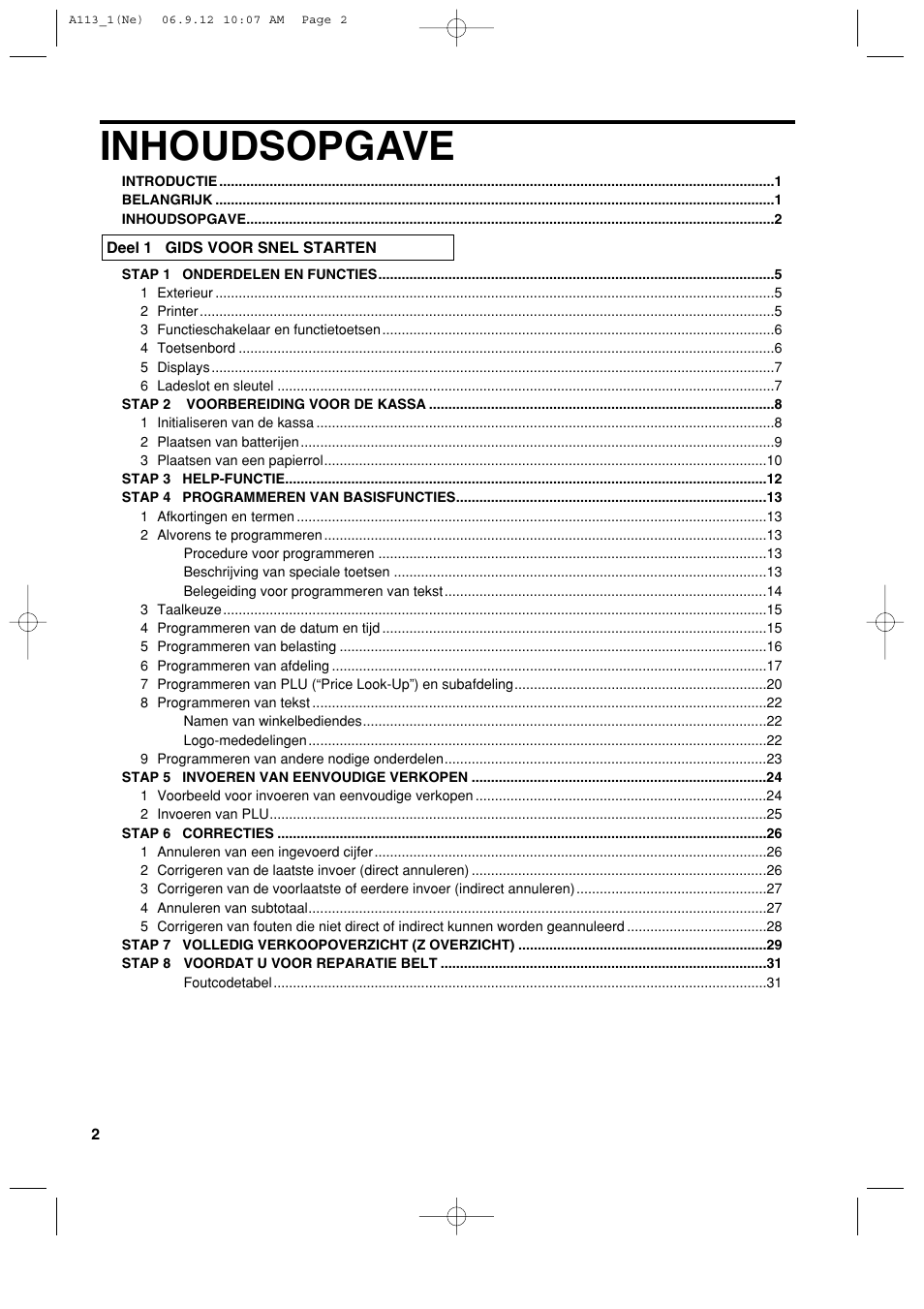 Inhoudsopgave | Sharp XE-A113 User Manual | Page 324 / 404