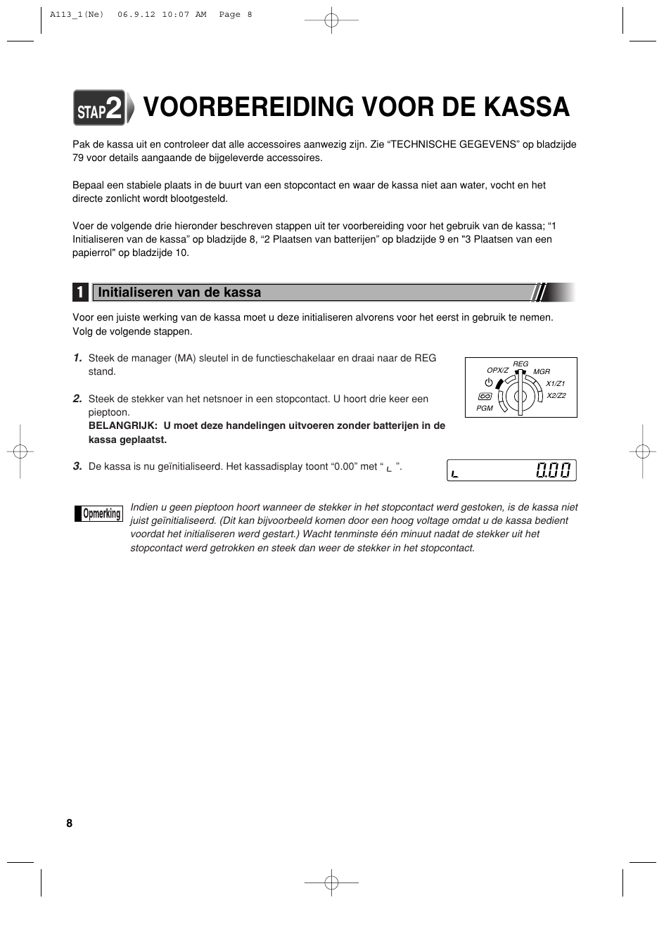 Voorbereiding voor de kassa, Stap | Sharp XE-A113 User Manual | Page 330 / 404