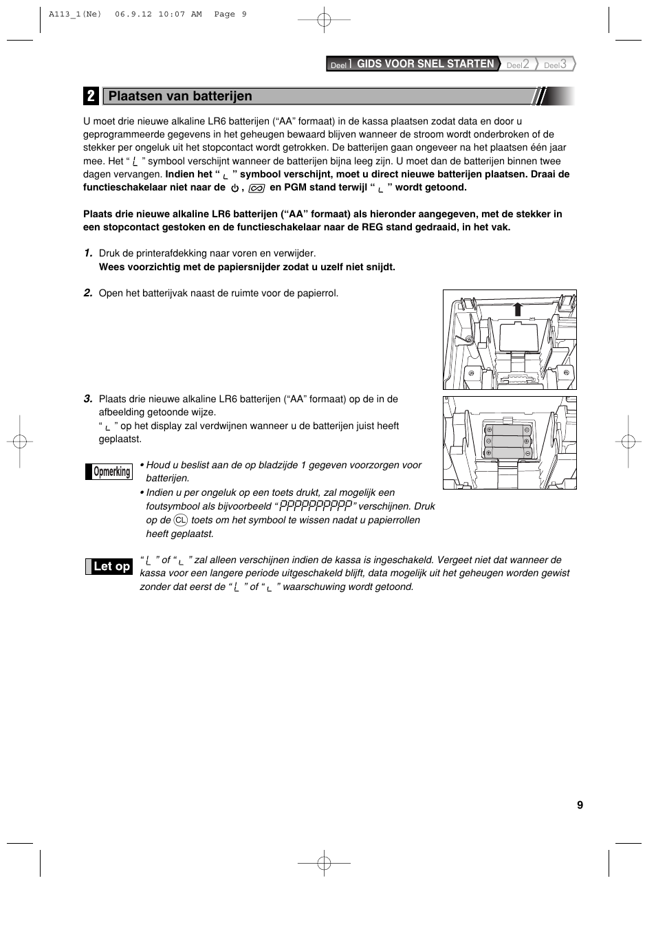 Plaatsen van batterijen | Sharp XE-A113 User Manual | Page 331 / 404