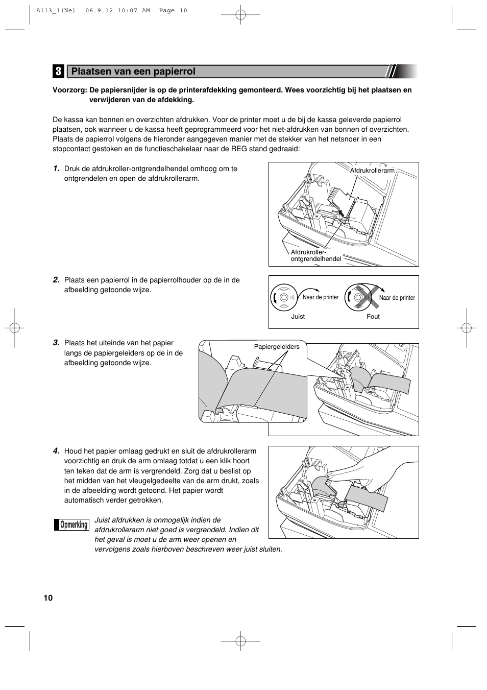 Plaatsen van een papierrol | Sharp XE-A113 User Manual | Page 332 / 404