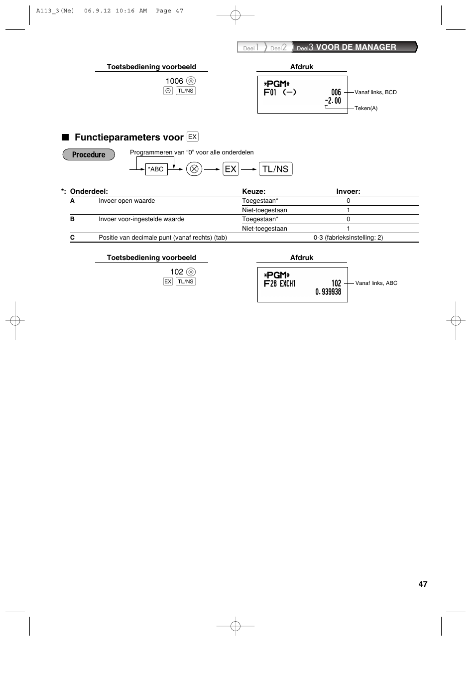 Functieparameters voor | Sharp XE-A113 User Manual | Page 369 / 404