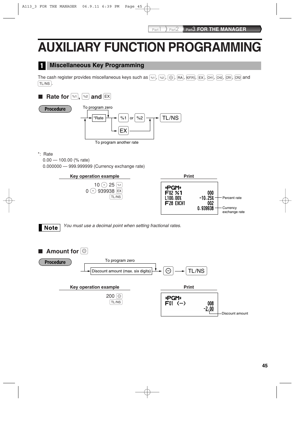 Auxiliary function programming | Sharp XE-A113 User Manual | Page 47 / 404