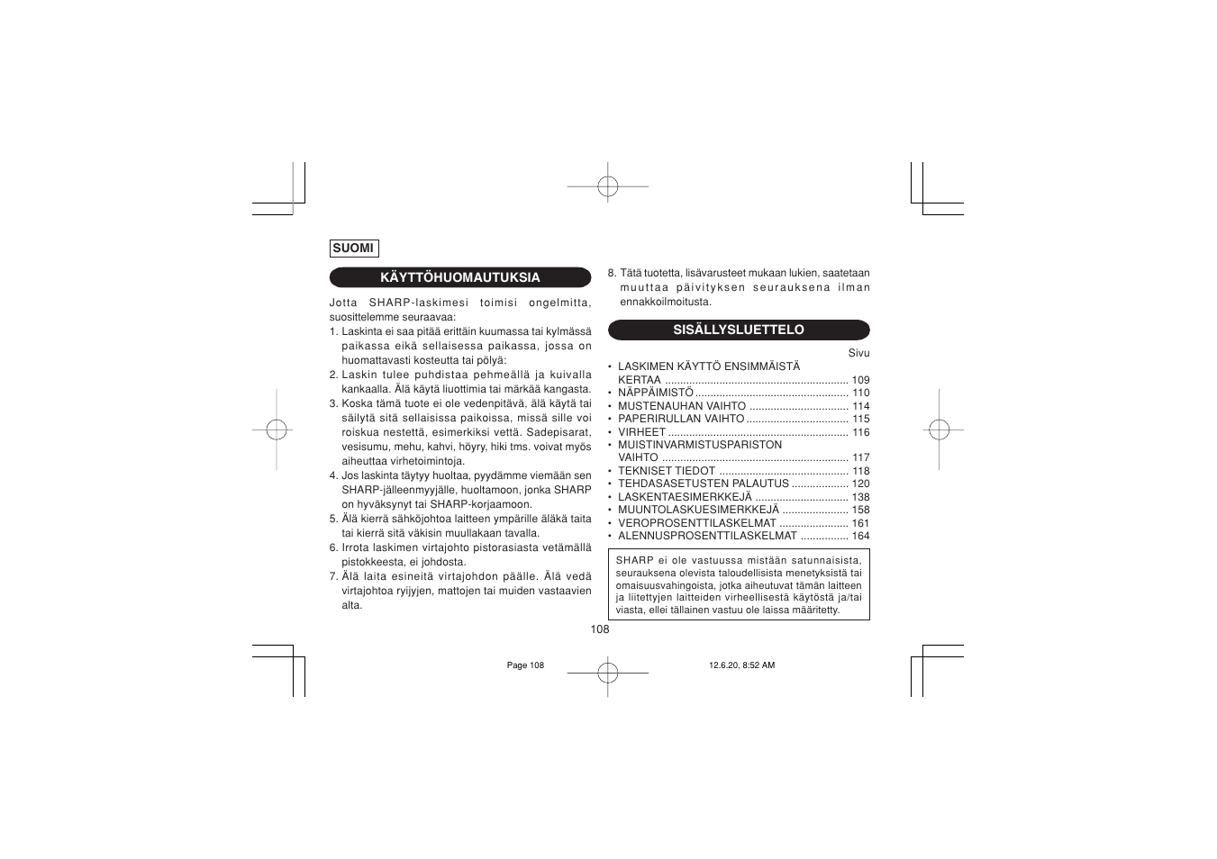 Sharp CS-2635RHGY User Manual | Page 110 / 176