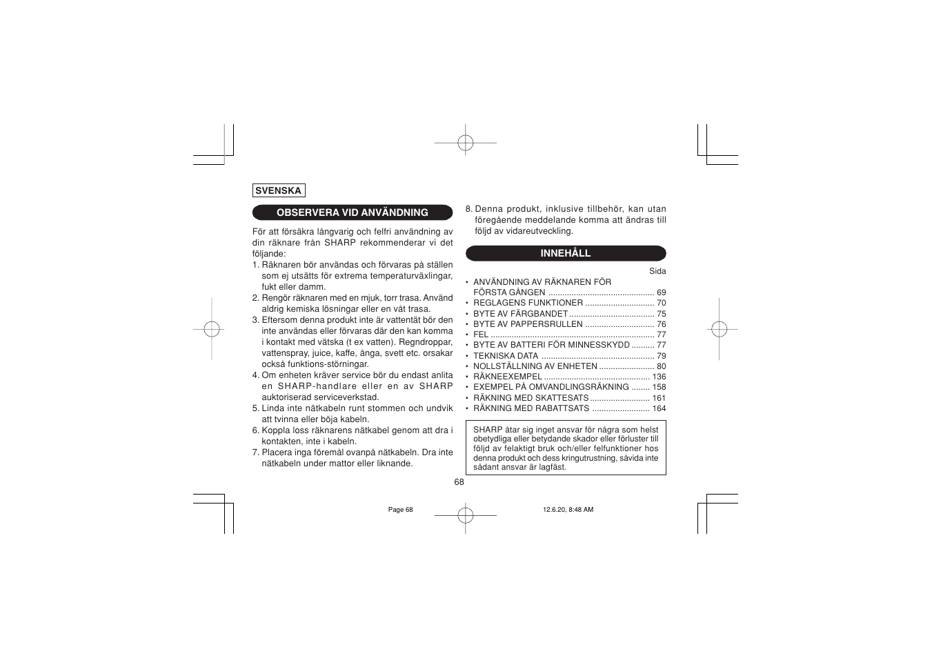 Sharp CS-2635RHGY User Manual | Page 70 / 176