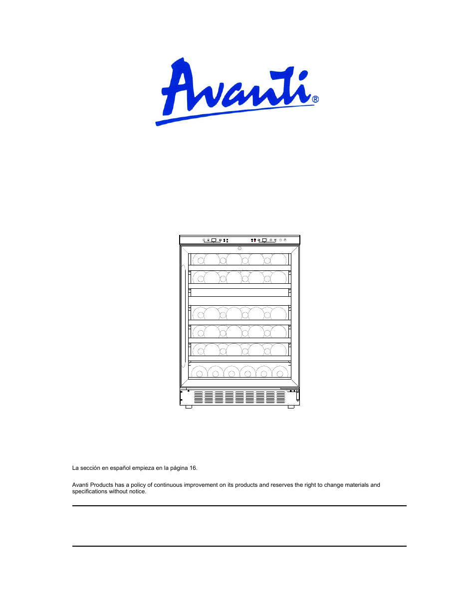 Avanti WCR5404DZD User Manual | 20 pages