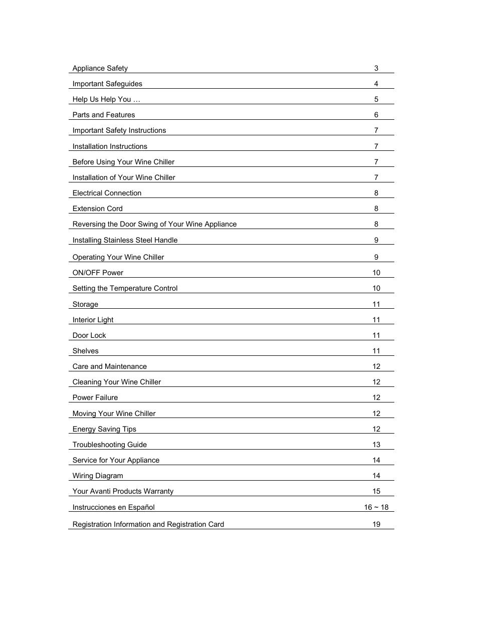 Avanti WCR5404DZD User Manual | Page 2 / 20