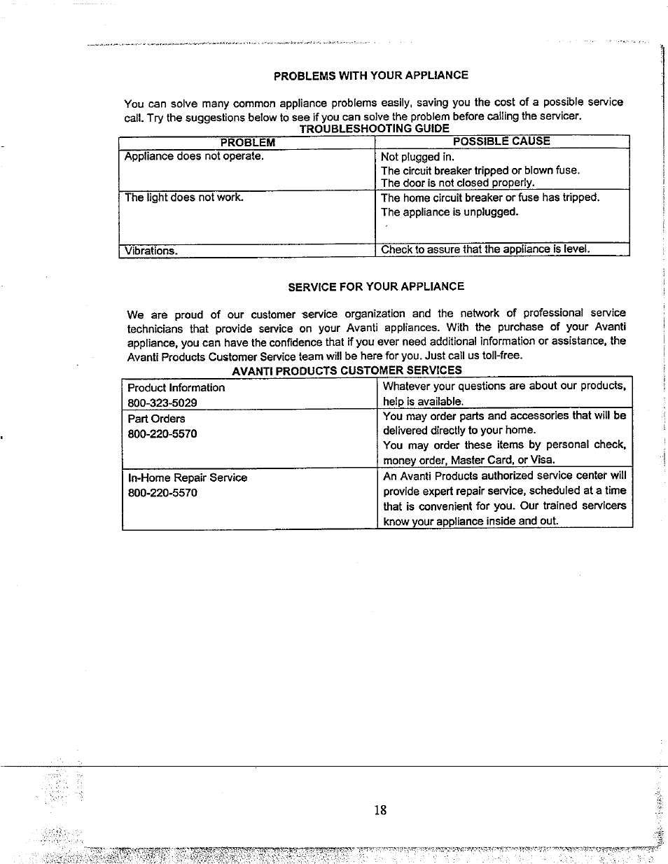 Avanti NOT FOUN MO649TW User Manual | Page 19 / 21