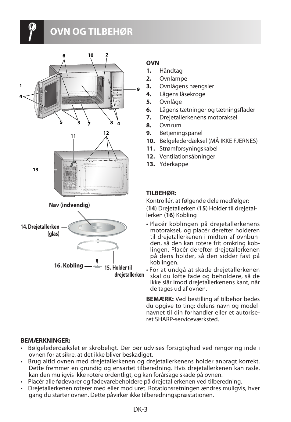 Ovn og tilbehør, Dk-3 | Sharp R-322STWE Four à micro-ondes solo User Manual | Page 150 / 246