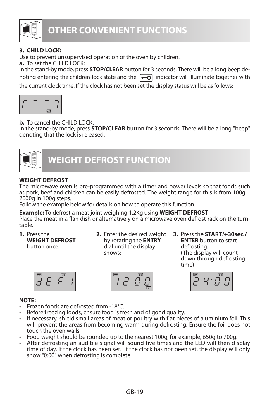 Other convenient functions, Weight defrost function | Sharp R-322STWE Four à micro-ondes solo User Manual | Page 238 / 246