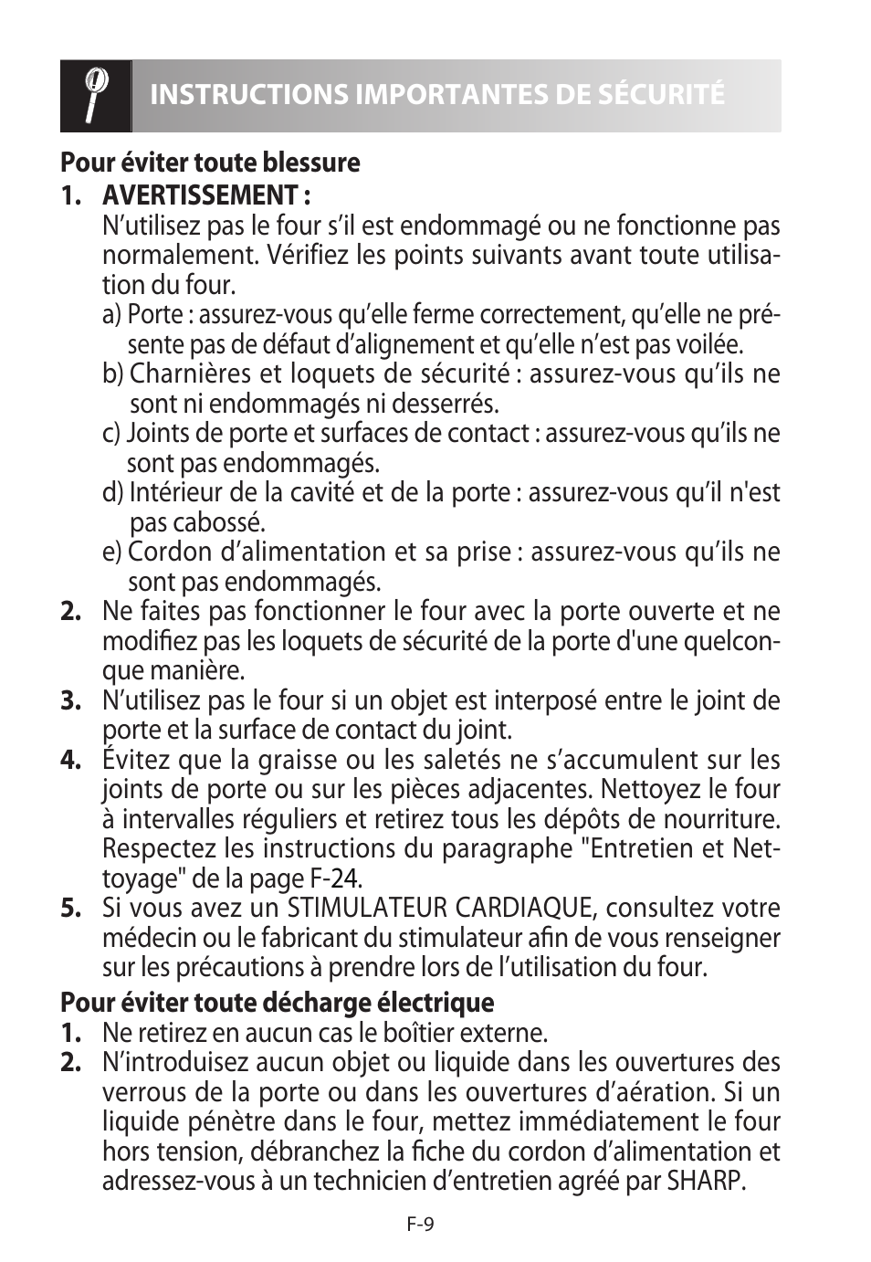 Sharp R-322STWE Four à micro-ondes solo User Manual | Page 60 / 246
