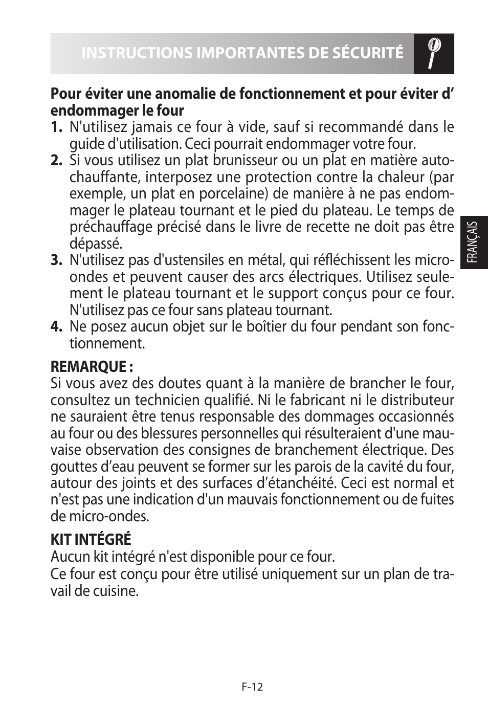 Sharp R-322STWE Four à micro-ondes solo User Manual | Page 63 / 246