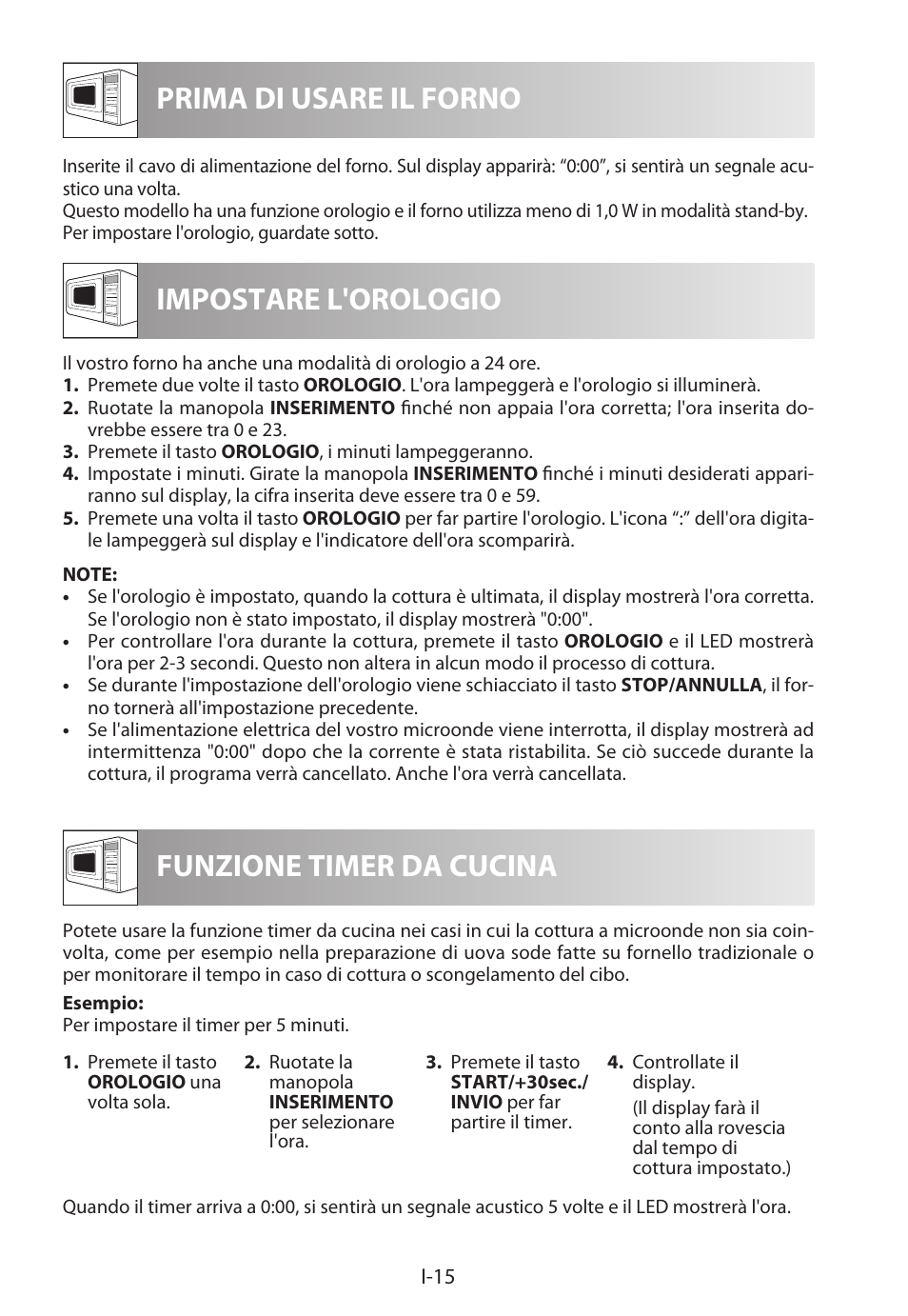 Prima di usare il forno impostare l'orologio, Funzione timer da cucina | Sharp R-322STWE Four à micro-ondes solo User Manual | Page 90 / 246