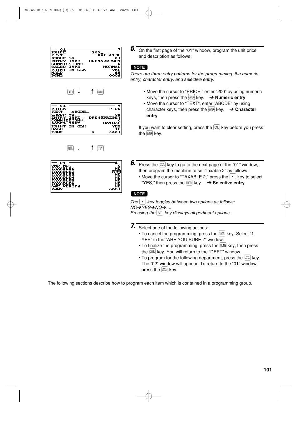 Ec î | Sharp ER-A280F User Manual | Page 103 / 188