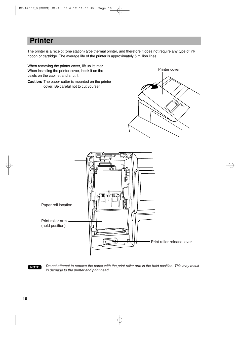 Printer | Sharp ER-A280F User Manual | Page 12 / 188