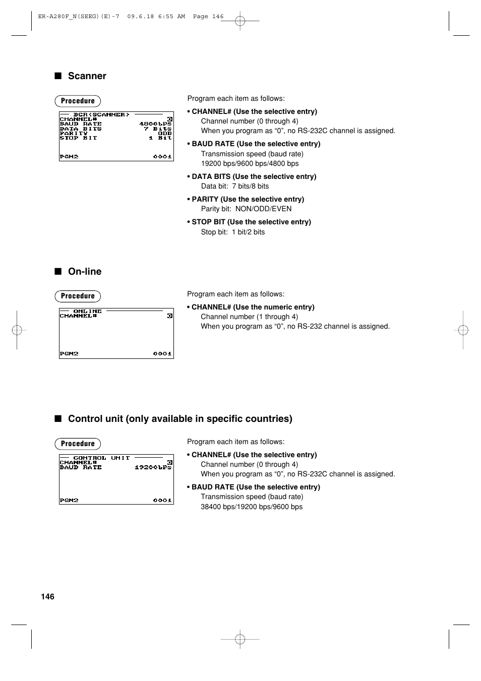 Scanner, On-line | Sharp ER-A280F User Manual | Page 148 / 188