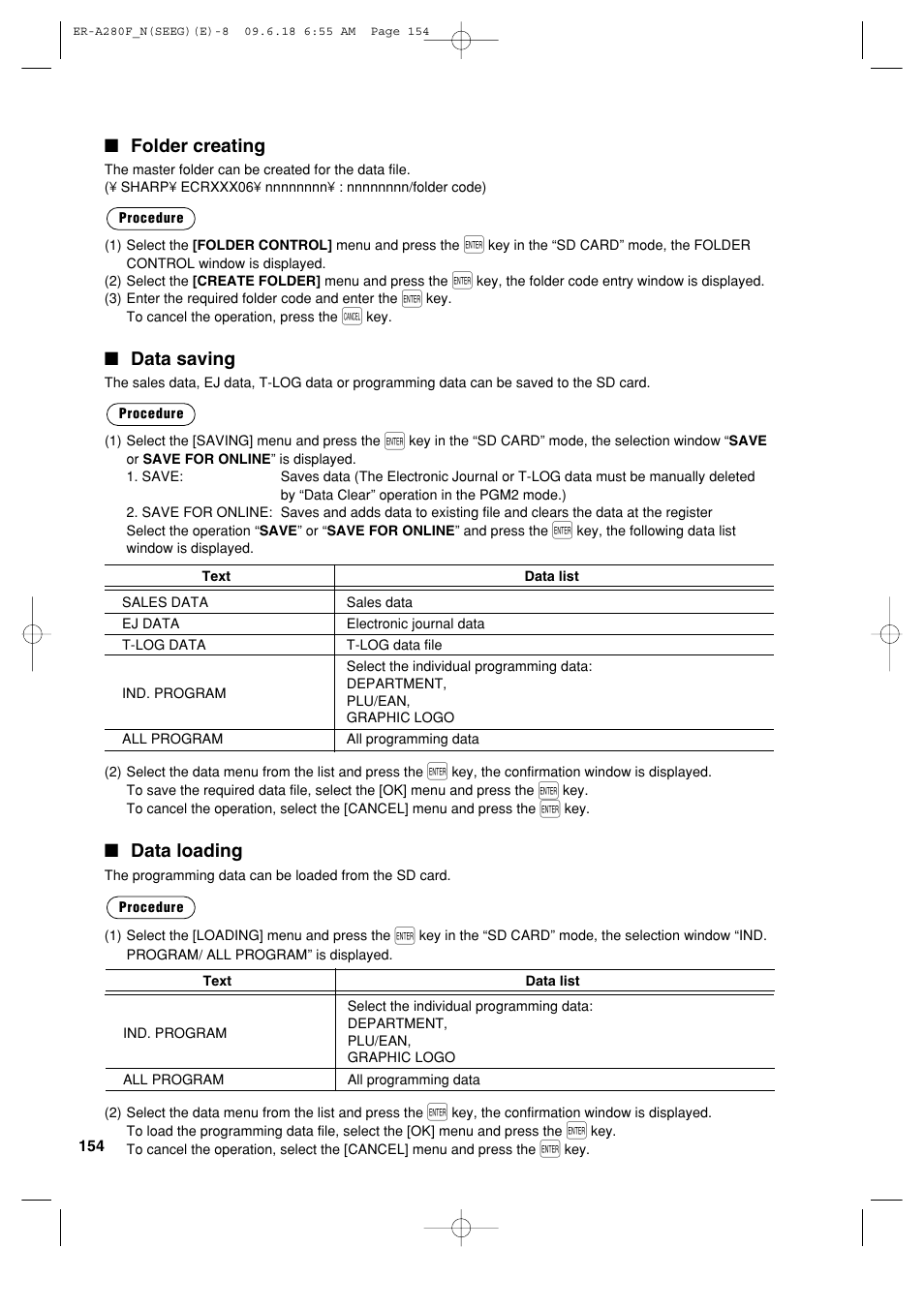 Sharp ER-A280F User Manual | Page 156 / 188