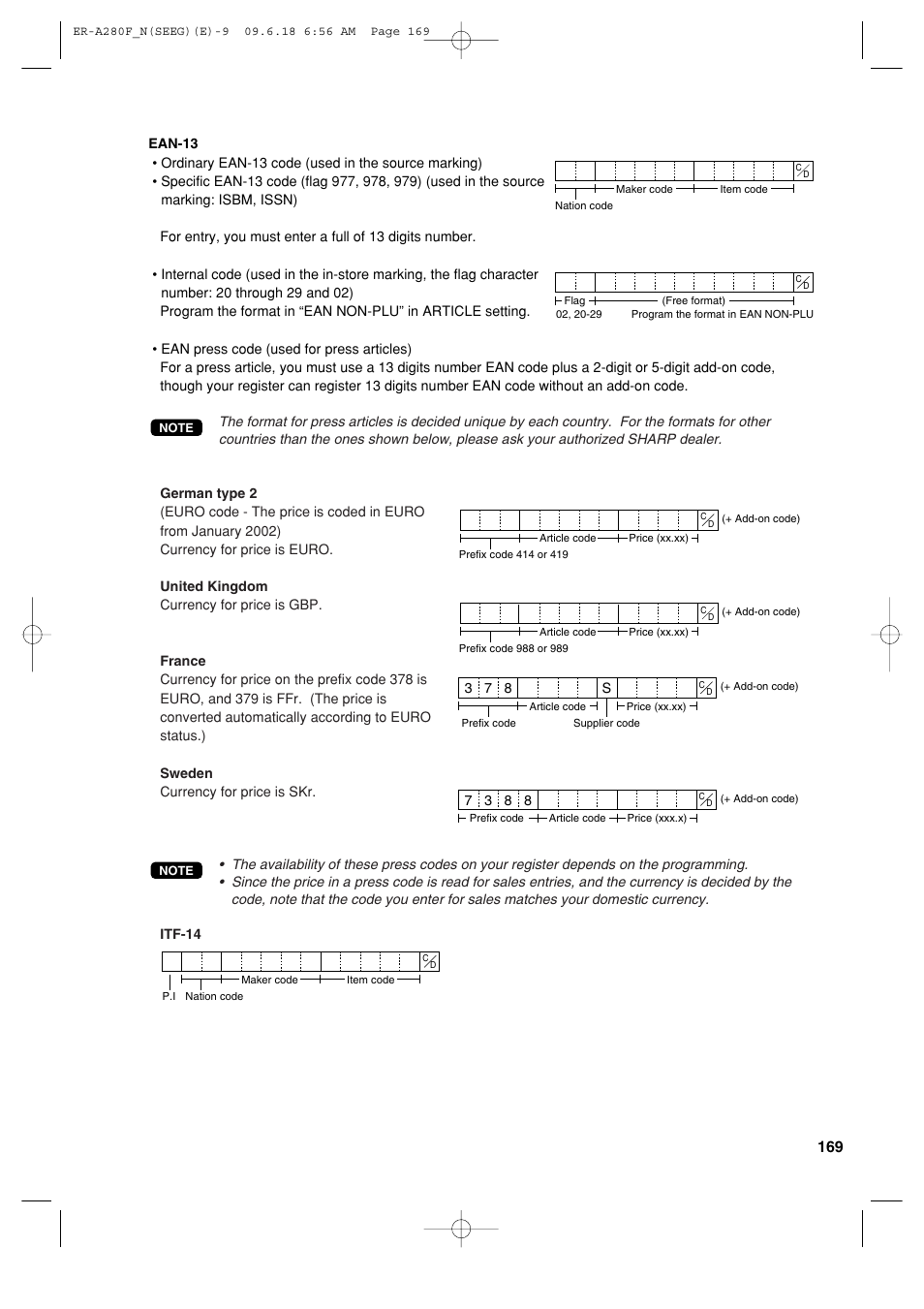 Sharp ER-A280F User Manual | Page 171 / 188