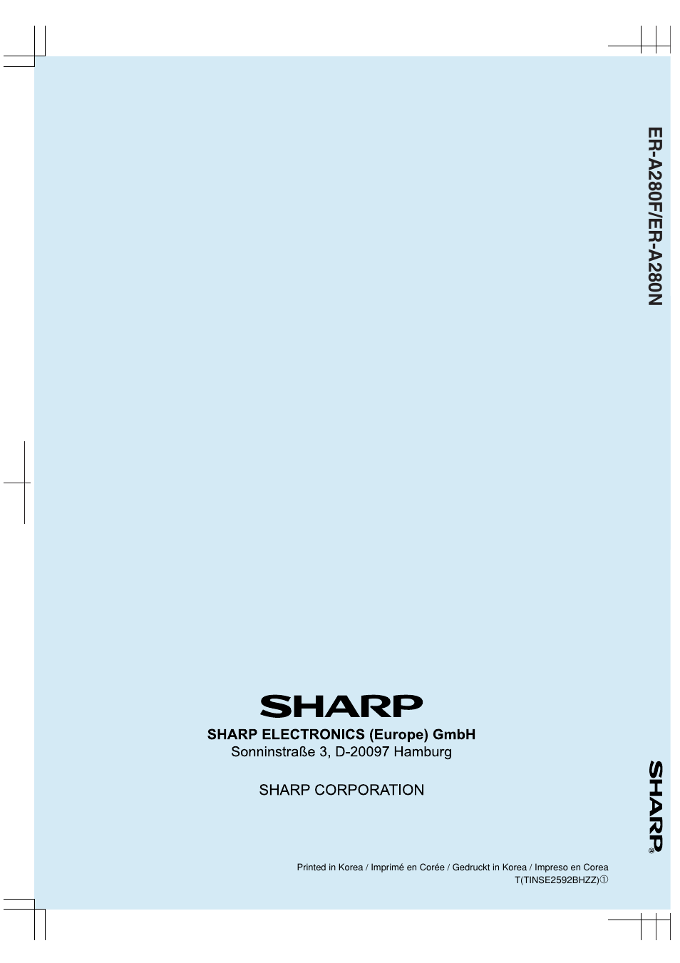 Sharp ER-A280F User Manual | Page 188 / 188