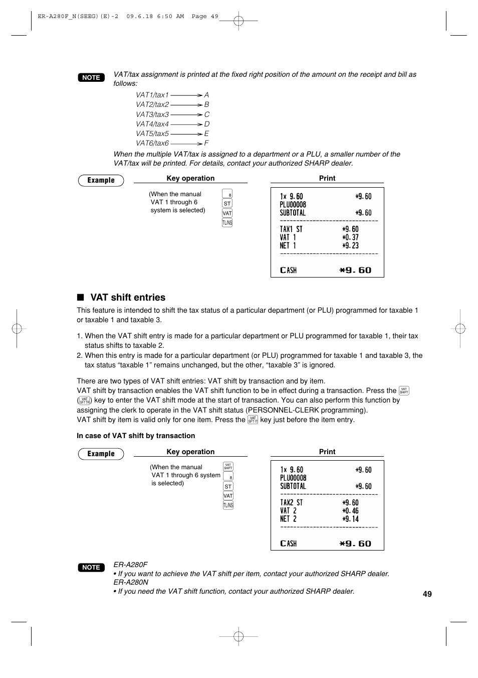 Z8 s z a, 8 s z a, Vat shift entries | Sharp ER-A280F User Manual | Page 51 / 188