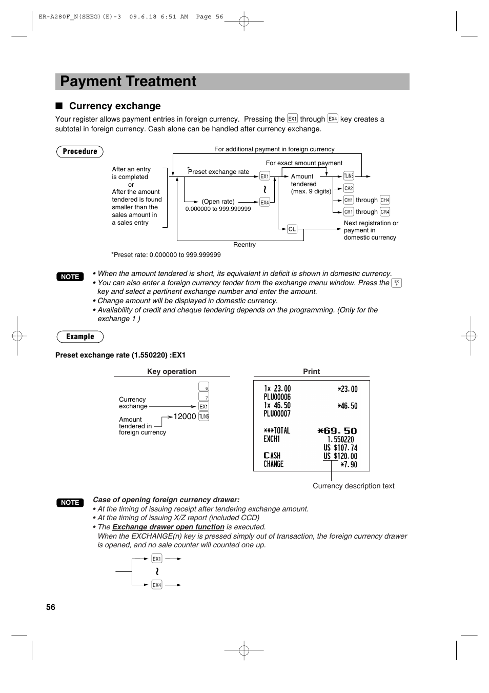 Payment treatment, Â¯ l å | Sharp ER-A280F User Manual | Page 58 / 188