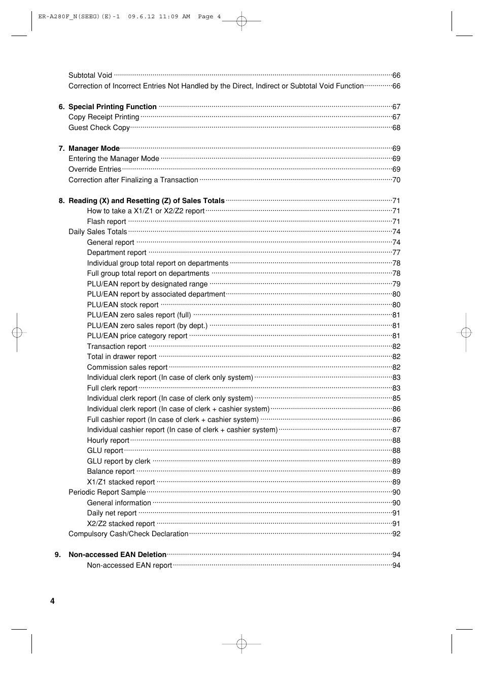 Sharp ER-A280F User Manual | Page 6 / 188