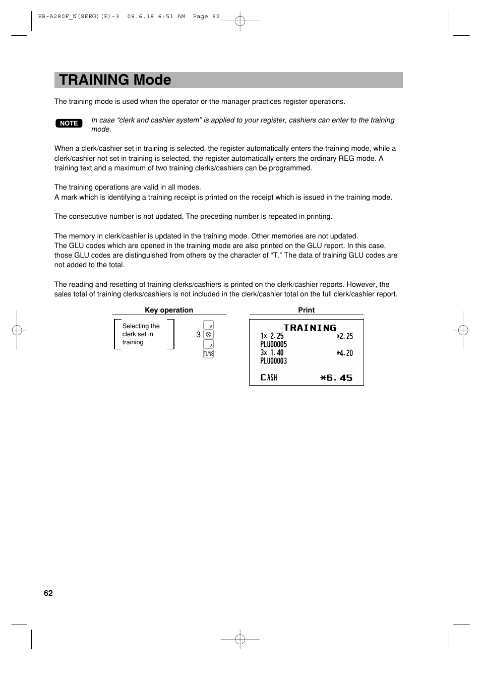 Training mode, X3 a | Sharp ER-A280F User Manual | Page 64 / 188