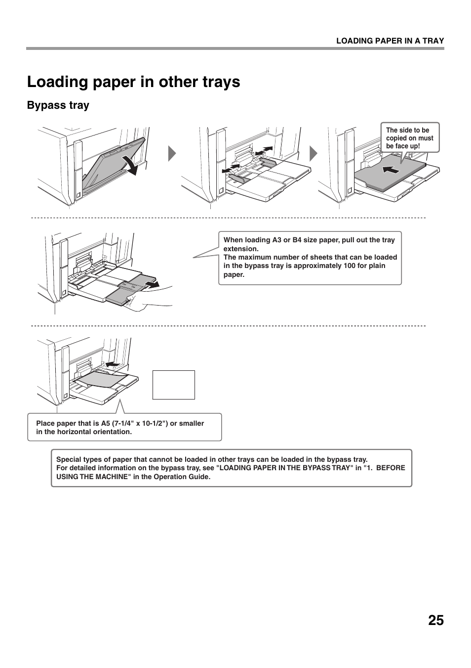 Loading paper in other trays | Sharp MX-M623U User Manual | Page 27 / 60